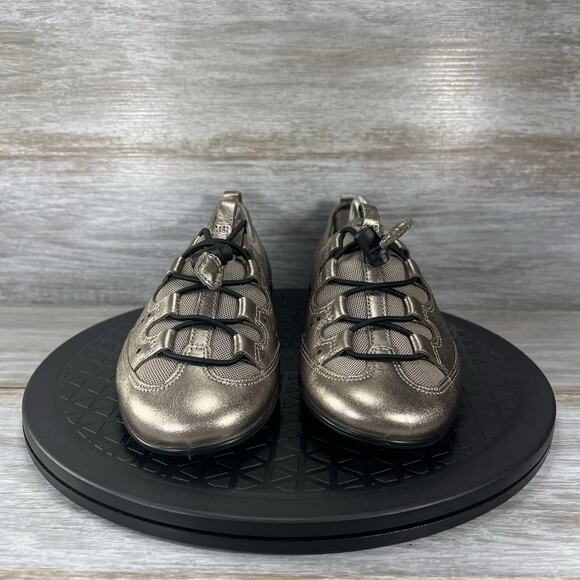 Ecco Womens Vibration II Bronze Metallic Leather Sneakers Size EU 36 US 6 - Picture 2 of 10